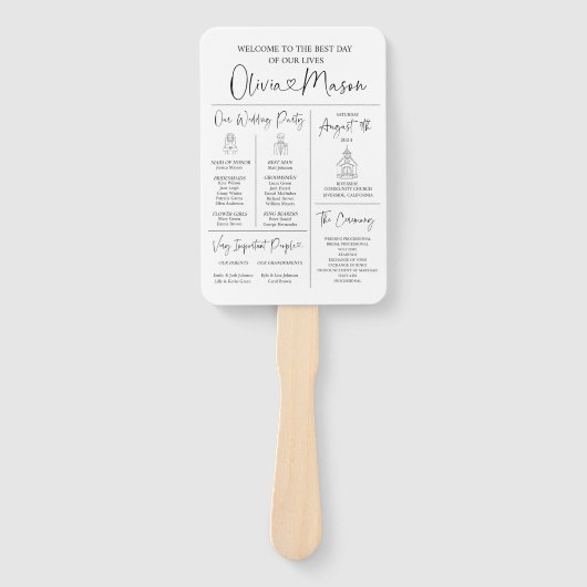 Infographic Trouwprogramma Hand Fan Handwaaier (Voorkant)