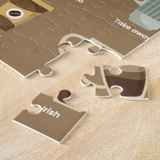 Infographic van koffiesoorten legpuzzel (Zijkant)