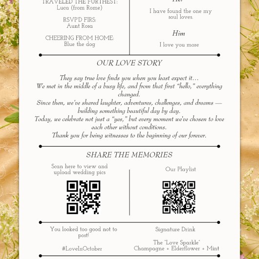 Infographic Wedding Program Minimalist Map