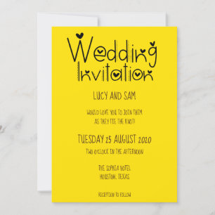 Informal Wedding Modern Typografie Sunshine yellow Kaart