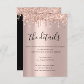 Informatie Behuizing Kaart Bruiloft Details Roos (Voorkant / Achterkant)