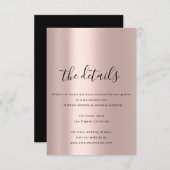 Informatie Behuizing Kaart Bruiloft Details Roos (Voorkant / Achterkant)