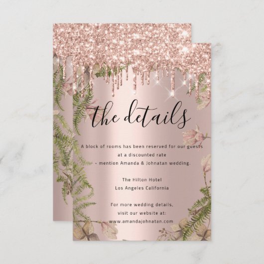 Informatie Bijlagekaart Trouwdetails Krans Informatiekaartje (Voorkant / Achterkant)