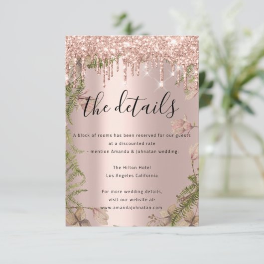 Informatie Bijlagekaart Trouwdetails Krans Informatiekaartje (Staand voorkant)