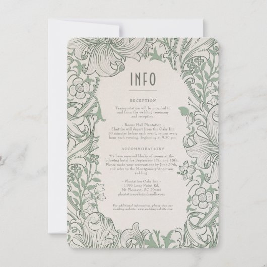 Informatie & Details Golden Lily Wedding Morris Kaart (Voorkant)