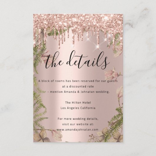 Informatie Enclosure Card Trouwdetails Krans Informatiekaartje (Voorkant)