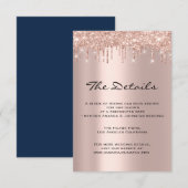 Informatie Enclosure Card Trouwdetails Navy Informatiekaartje (Voorkant / Achterkant)