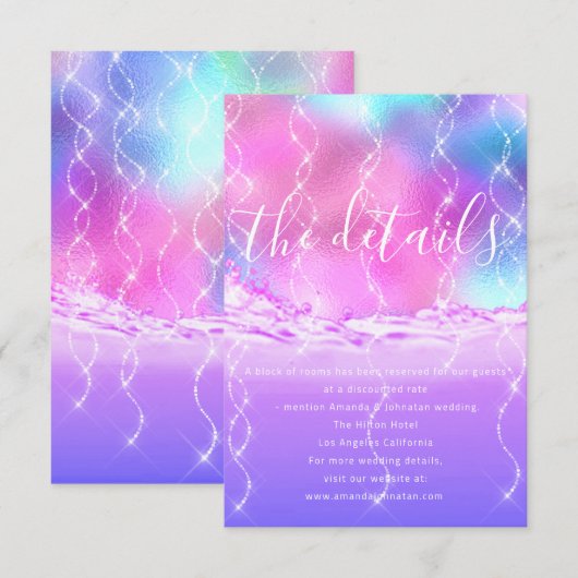 Informatie Enclosure Card Trouwdetails Pastels Informatiekaartje (Voorkant / Achterkant)