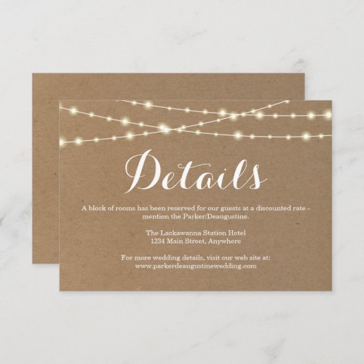 Informatie Enclosure Kaart | Rustieke Kraft (Voorkant / Achterkant)