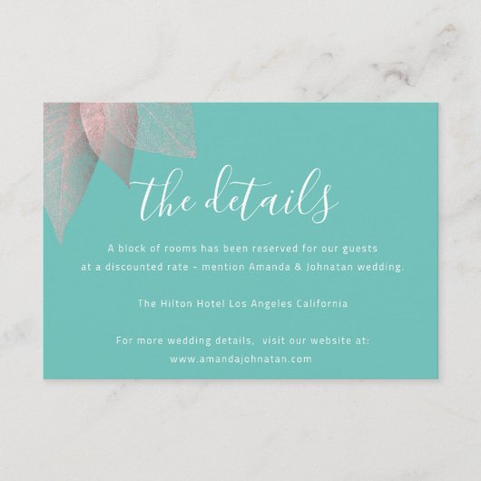 Informatie Enclosure Kaart Trouwdetails (Voorkant)