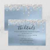 Informatie Enclosure Kaart Trouwdetails Blauw (Voorkant / Achterkant)