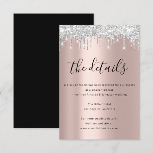 Informatie Enclosure Kaart Trouwdetails Drips (Voorkant / Achterkant)