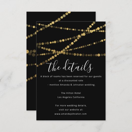 Informatie Enclosure Kaart Trouwdetails Goud (Voorkant / Achterkant)