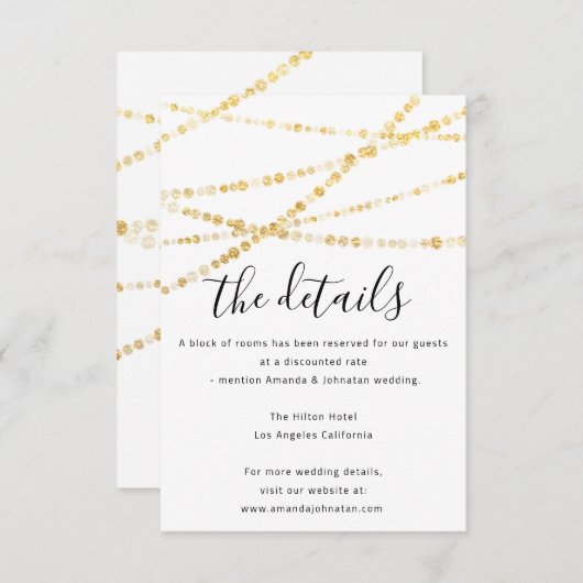 Informatie Enclosure Kaart Trouwdetails Goud (Voorkant / Achterkant)