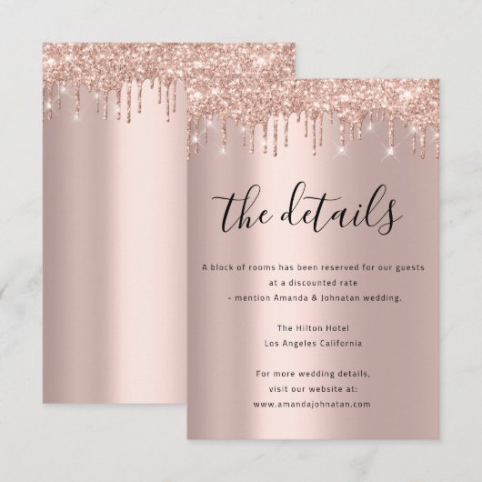 Informatie Enclosure Kaart Trouwdetails Vonken (Voorkant / Achterkant)