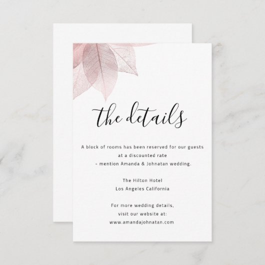 Informatie Enclosure Kaart Trouwdetails Wit (Voorkant / Achterkant)