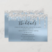 Informatie Enclosure Trouwkaart Details Blauw Informatiekaartje (Voorkant / Achterkant)