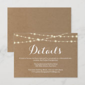 Informatie Enclosurekaart | Rustiek Kraft Informatiekaartje (Voorkant / Achterkant)