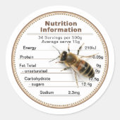 Informatie-etiket Mini AU Honey Nutrition Ronde Sticker (Voorkant)