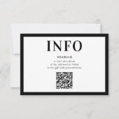 INFORMATIE INSERT eenvoudige moderne zwarte QR Cod Kaart (Voorkant)