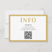 INFORMATIE INSERT modern zwart goud QR Code Kaart (Voorkant)