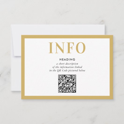 INFORMATIE INSERT modern zwart goud QR Code Kaart (Voorkant)