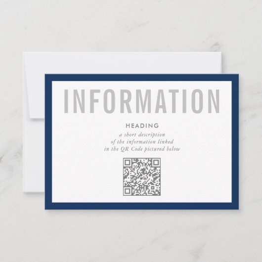 INFORMATIE INSERT moderne minimale QR-code marineb Kaart (Voorkant)