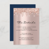 Informatie Kaart bruiloft details marine (Voorkant / Achterkant)