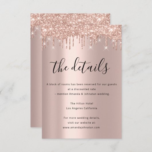 Informatie Kaart bruiloft details park (Voorkant / Achterkant)