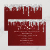 Informatie Kaart bruiloft details rood (Voorkant / Achterkant)