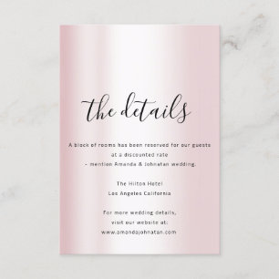 Informatie Kaart bruiloft Details roze