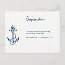 Informatie Nautische Bruiloft Kaart | Anker blauw