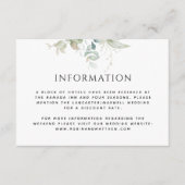 Informatie of andere, Elegante groene bruiloft Informatiekaartje (Voorkant)