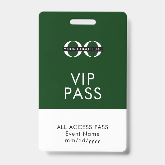 Informatie over Aangepaste Logo voor Groen VIP-toe Badge (Voorzijde)