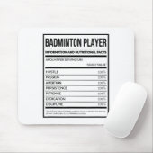 Informatie over Badminton Player en voedingsfactor Muismat (Met muis)
