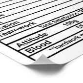 Informatie over Badminton Player en voedingsfactor Poster (Hoek)