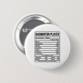 Informatie over Badminton Player en voedingsfactor Ronde Button 5,7 Cm (Voorkant /achterkant)