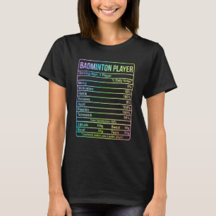 Informatie over Badminton Player en voedingsfactor T-shirt