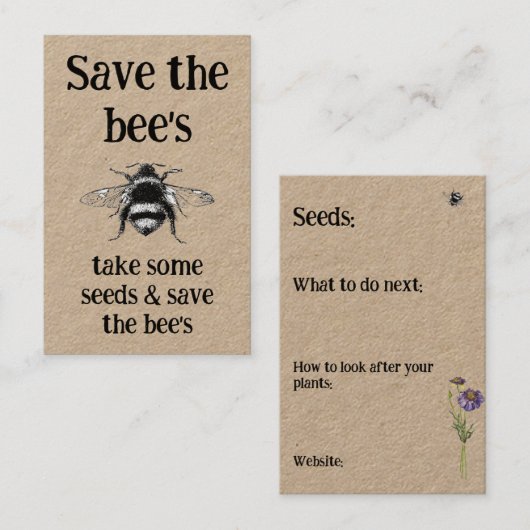 Informatie over bedrijfsmatige groeizaad - Sla de  Visitekaartje (Voorkant / Achterkant)