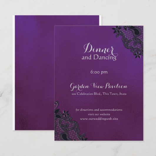 Informatie over Black Floral Regency Informatiekaartje (Voorkant / Achterkant)