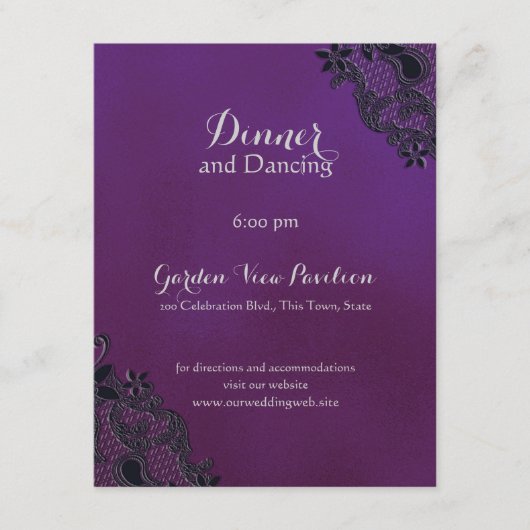 Informatie over Black Floral Regency Informatiekaartje (Voorkant)