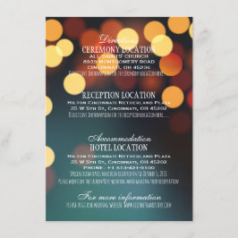 Informatie over blauwgroen Gold Bokeh Lights Wedde Informatiekaartje