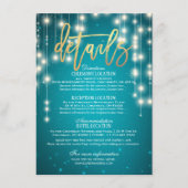 Informatie over blauwgroen Gold String Lights Wedd Informatiekaartje (Voorkant)