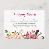 Informatie over Bohemian Feather Floral Boho Weddi Informatiekaartje (Voorkant)