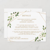Informatie over bruiloft Geometrische Greenery Informatiekaartje (Voorkant / Achterkant)