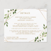 Informatie over bruiloft Geometrische Greenery Informatiekaartje (Voorkant)