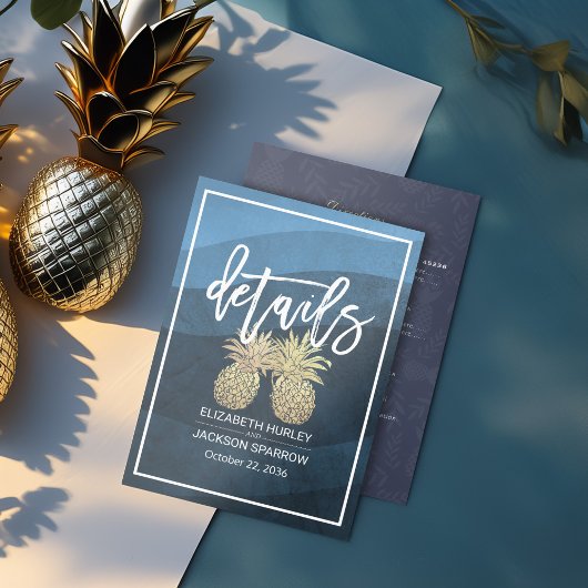 Informatie over bruiloft Goud-ananas Informatiekaartje