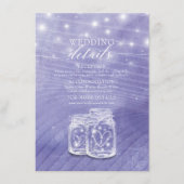 Informatie over bruiloft Mason Jar String Light Informatiekaartje (Voorkant)