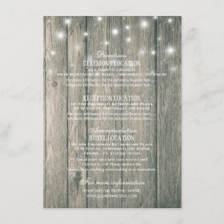 Informatie over bruiloft Mason Jar String Light Informatiekaartje