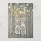 Informatie over bruiloft Mason Jar String Light Informatiekaartje (Achterkant)